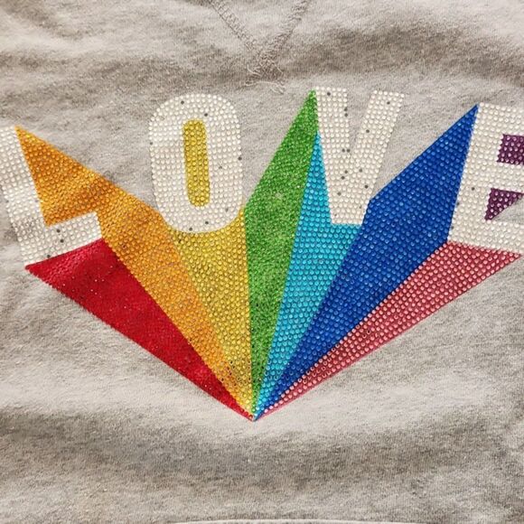 Zadig & Voltaire Kaly Lobe Rainbow Sweatshirt, Gray, Size XS - Picture 6 of 11